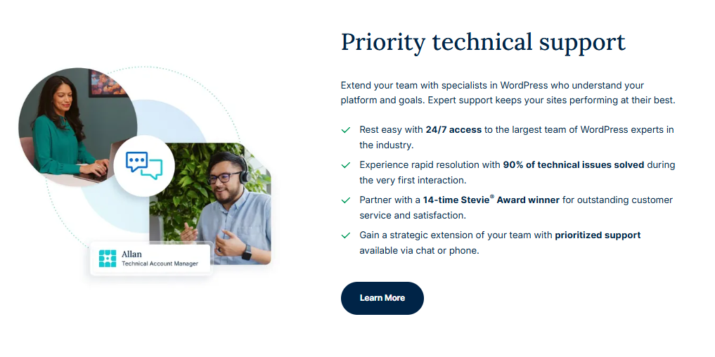 WP Engine 24/7 Priority Technical Support & Rapid Ticket Resolution