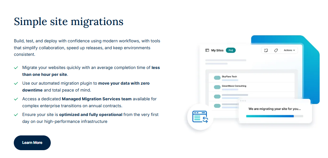 WP Engine Automated Site Migration Plugin Workflow