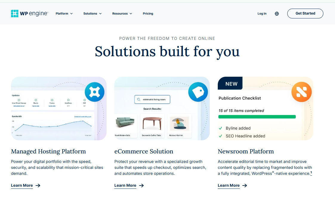 WP Engine Managed Hosting Publication Checklist Dashboard