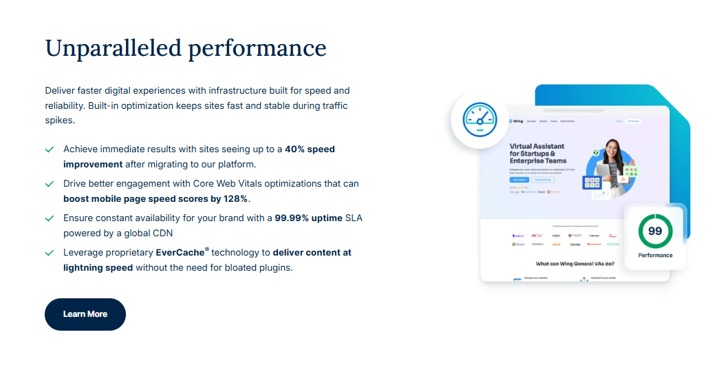 WP Engine Unparalleled Speed & Performance Improvement Metrics