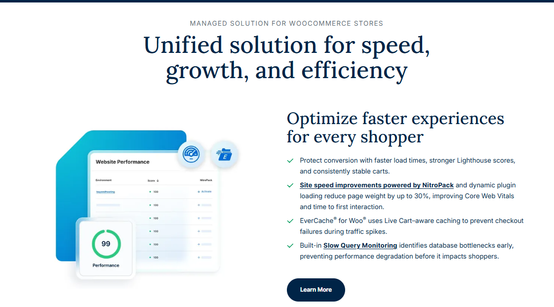 WP Engine WooCommerce Store Speed Performance Dashboard